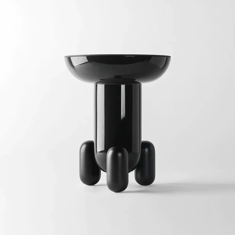 Round glass-fibre side table EXPLORER 1 by Bd Barcelona Design #Monocolor Dark Grey