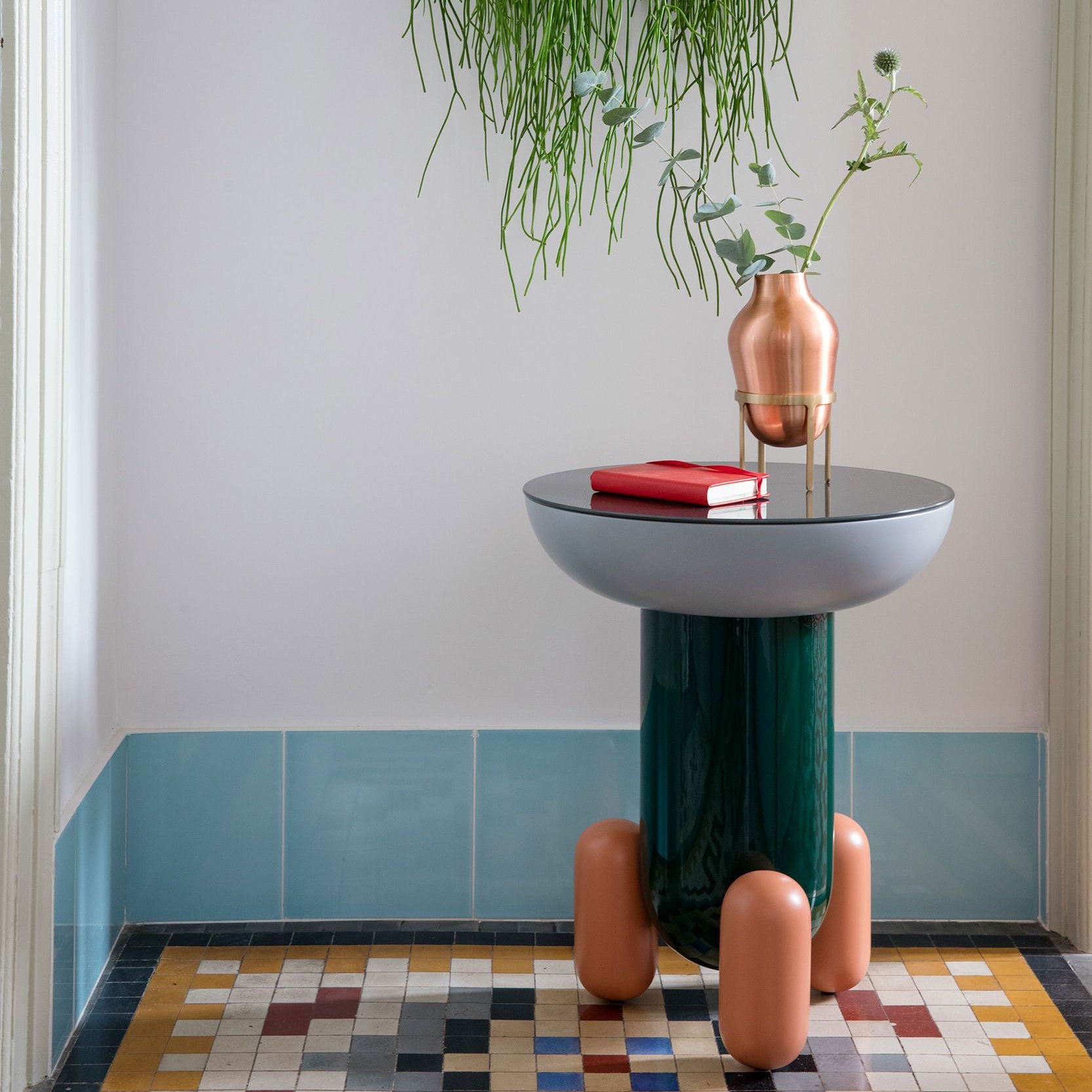 Round glass-fibre side table EXPLORER 1 by Bd Barcelona Design #Multicolor Green - V1
