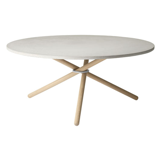 Edda coffee table, 105 cm, light concrete - light oak