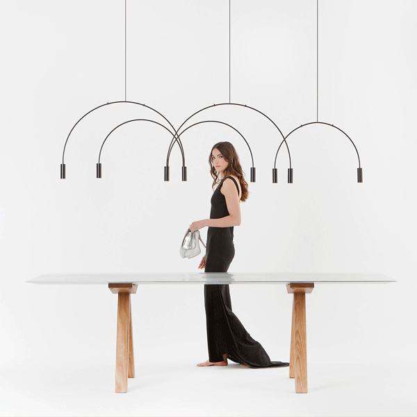 Estiluz Volta Pendant Black 2 Light Sources