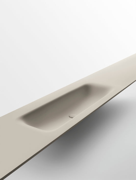 FLAT - Washbasin with integrated countertop by Falper