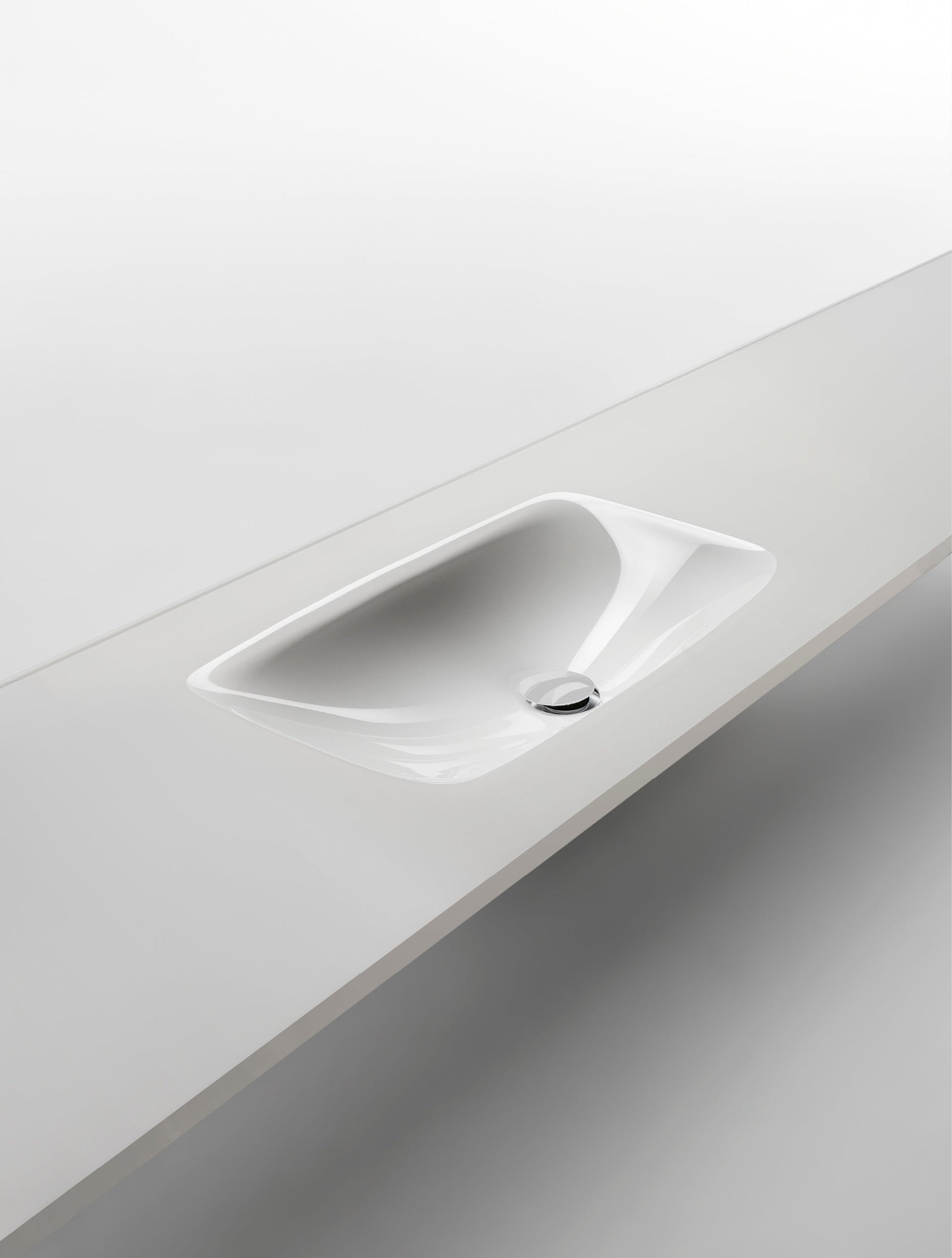 VETRO - Glass washbasin with integrated countertop by Falper