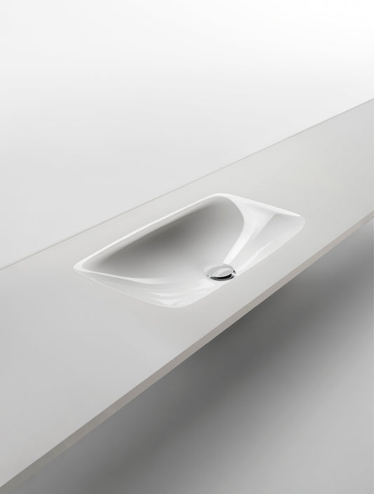 VETRO SATIN - Glass washbasin with integrated countertop by Falper