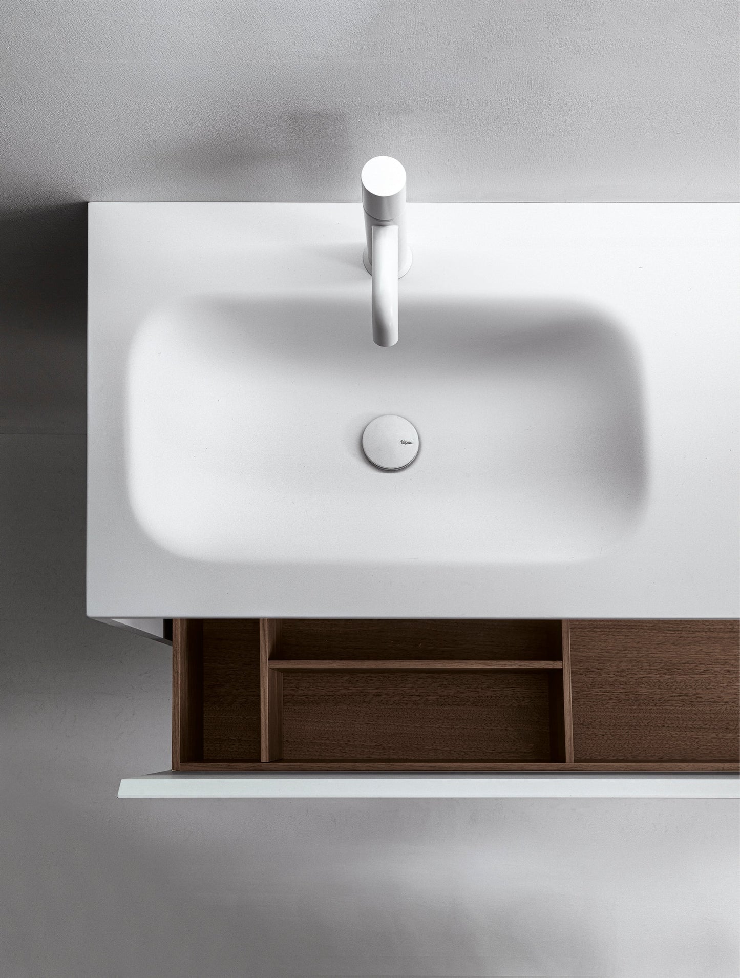 ROUNDLUX - Washbasin with integrated countertop by Falper