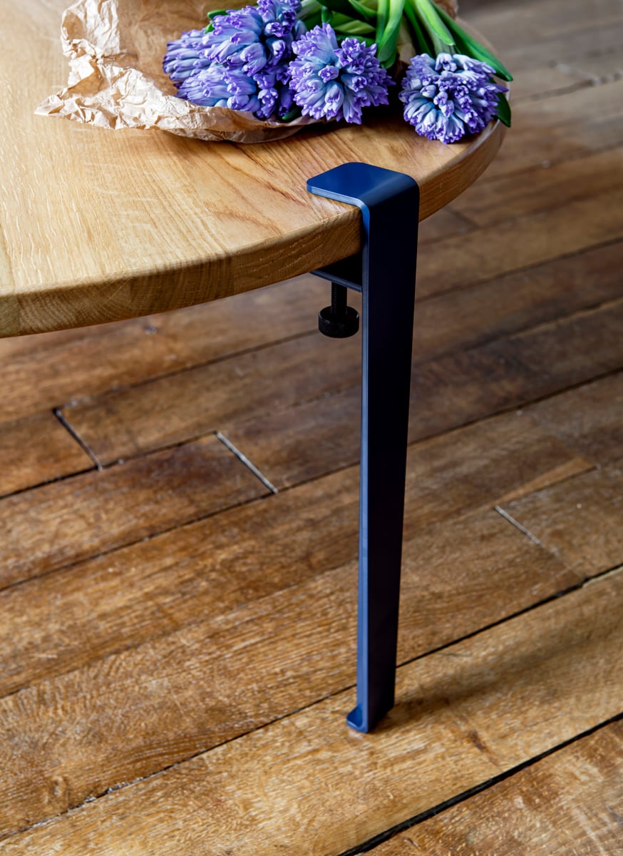 Coffee table and bench leg 43 cm, 1 piece, graphite black