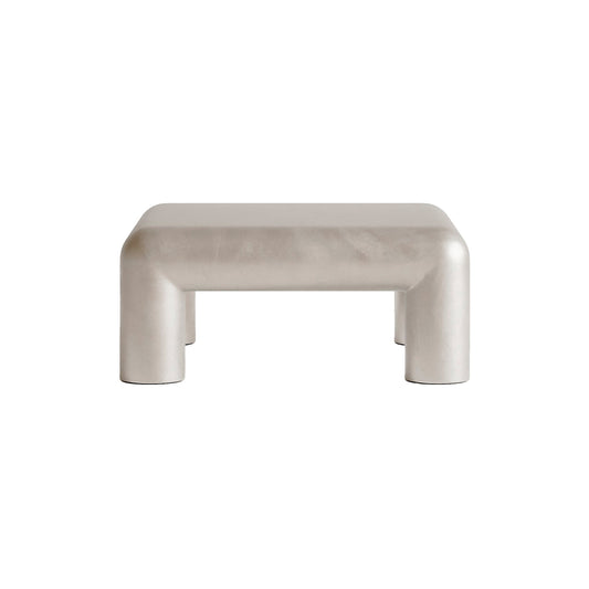 Cubio coffee table, 80 x 80 cm, raw aluminium