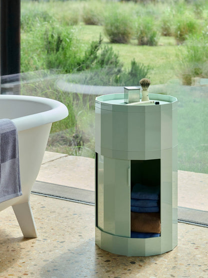 Facet cabinet incl. feet and castors, high, soft mint