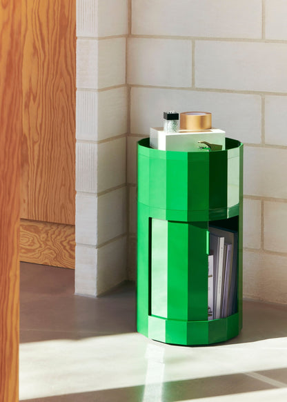 Facet cabinet incl. feet and castors, high, spinach green