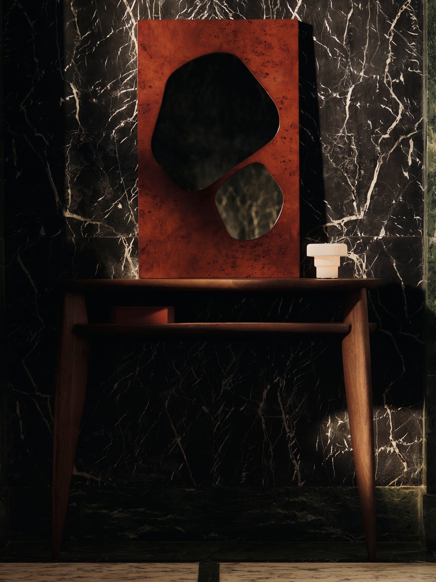 Feve console table, walnut