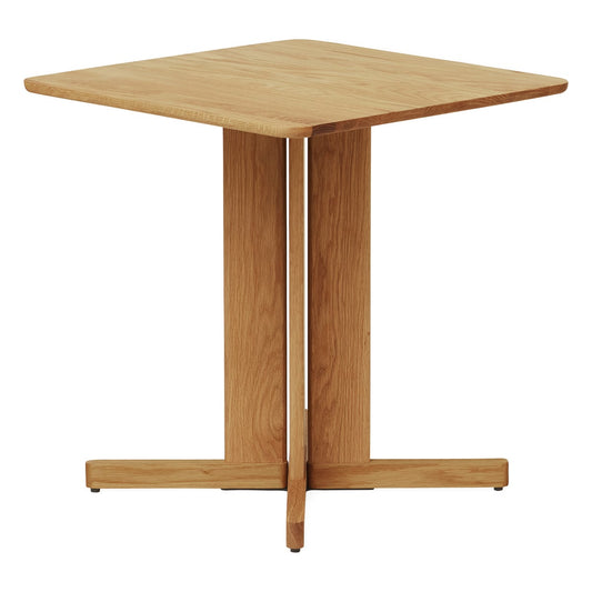 Trefoil square table, 68 x 68 cm, oak