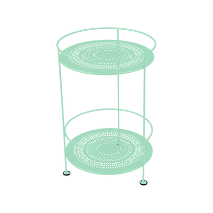 Guinguette Side Table With Perforated Double Top by Fermob #OPALINE GREEN