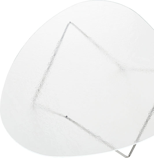 Pedrera coffee table, chrome - transparent structured glass