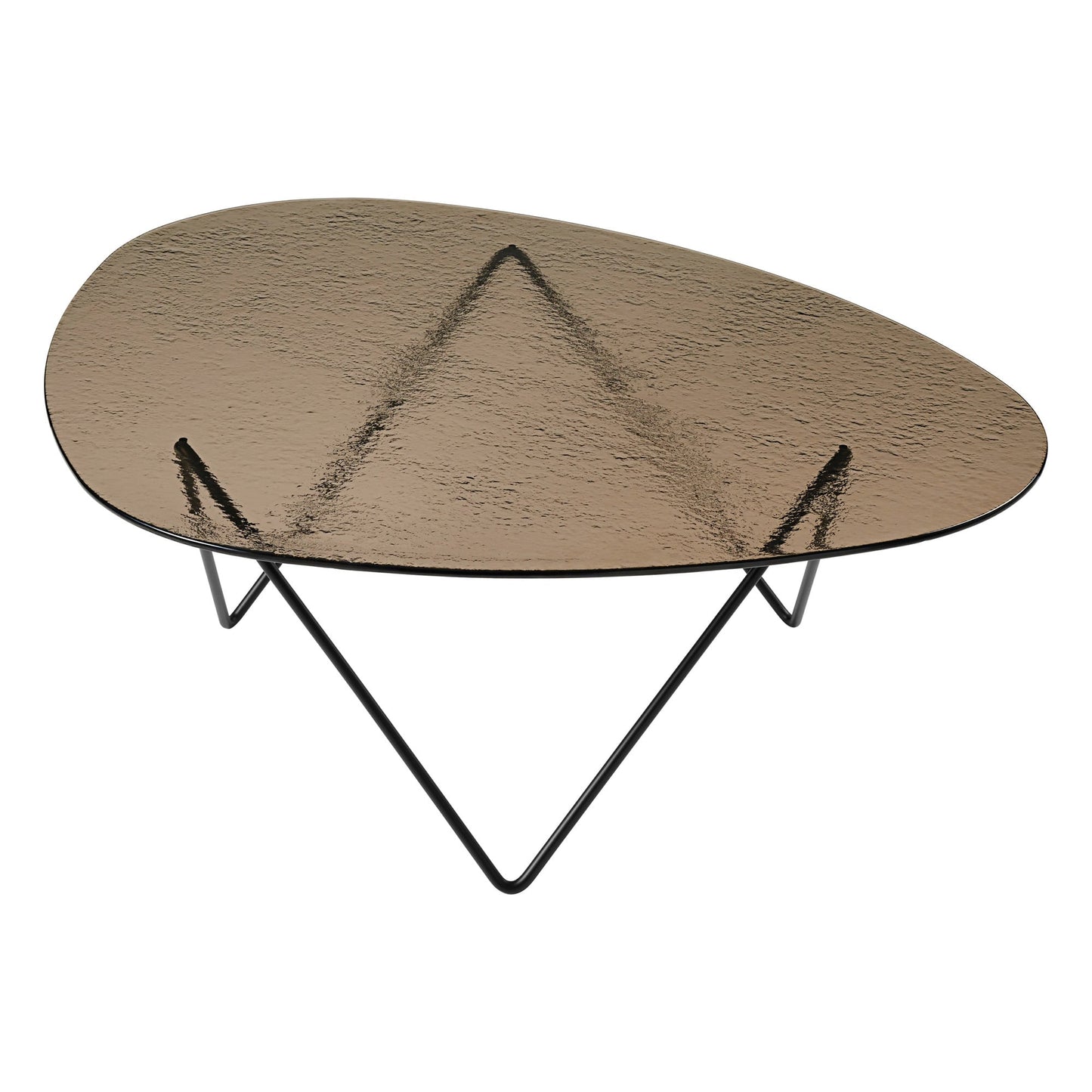 Pedrera coffee table, black - bronze structured glass