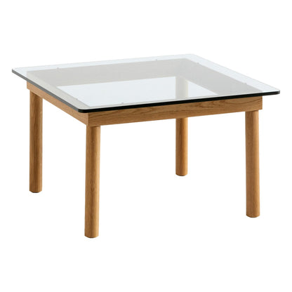 Kofi table 60 x 60 cm, lacquered oak - clear glass