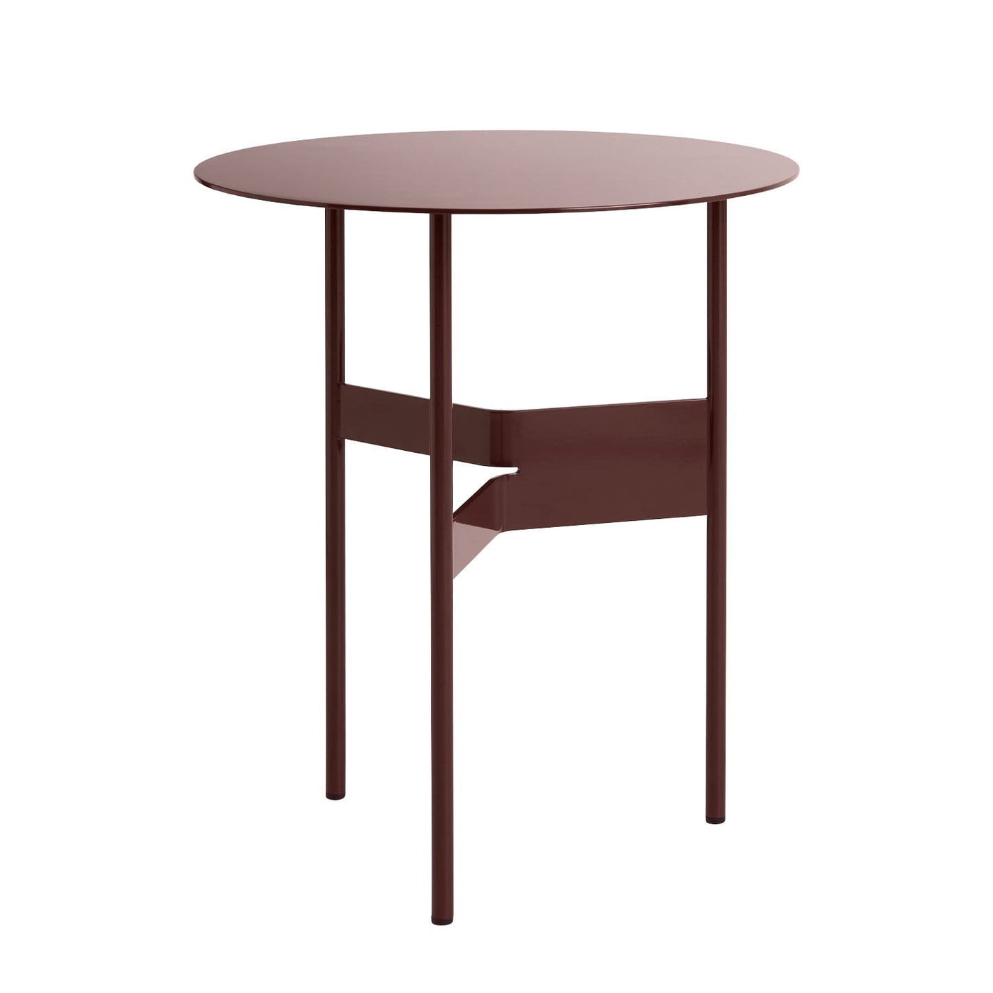 Shim coffee table, diam. 45 cm, h. 51 cm, bordeaux