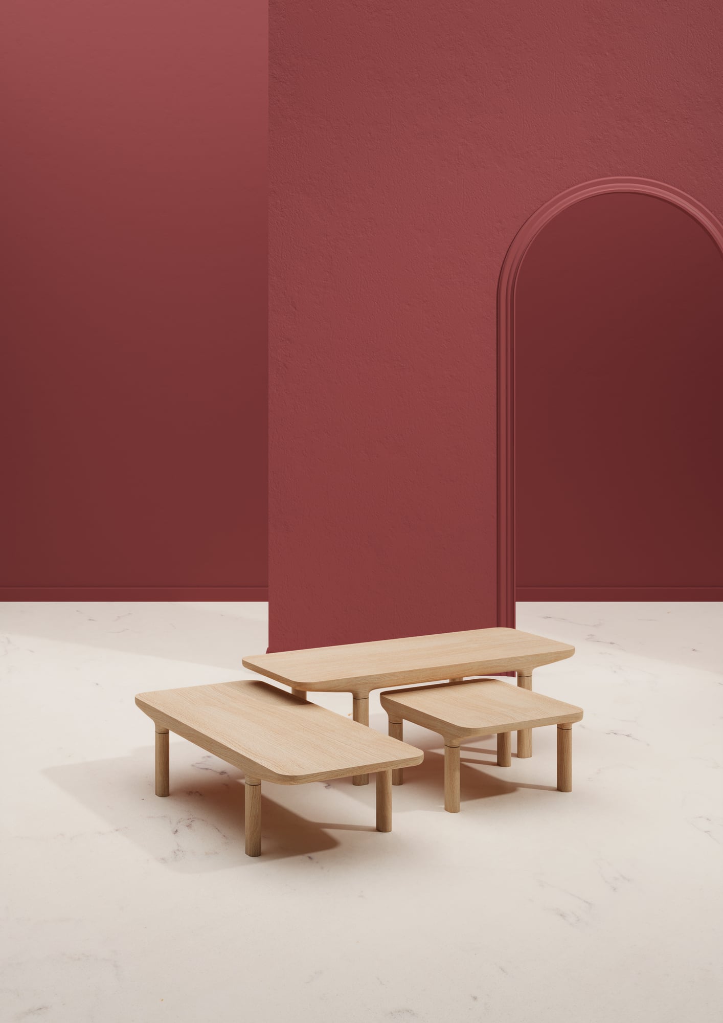 Camille L29 coffee table, natural oak