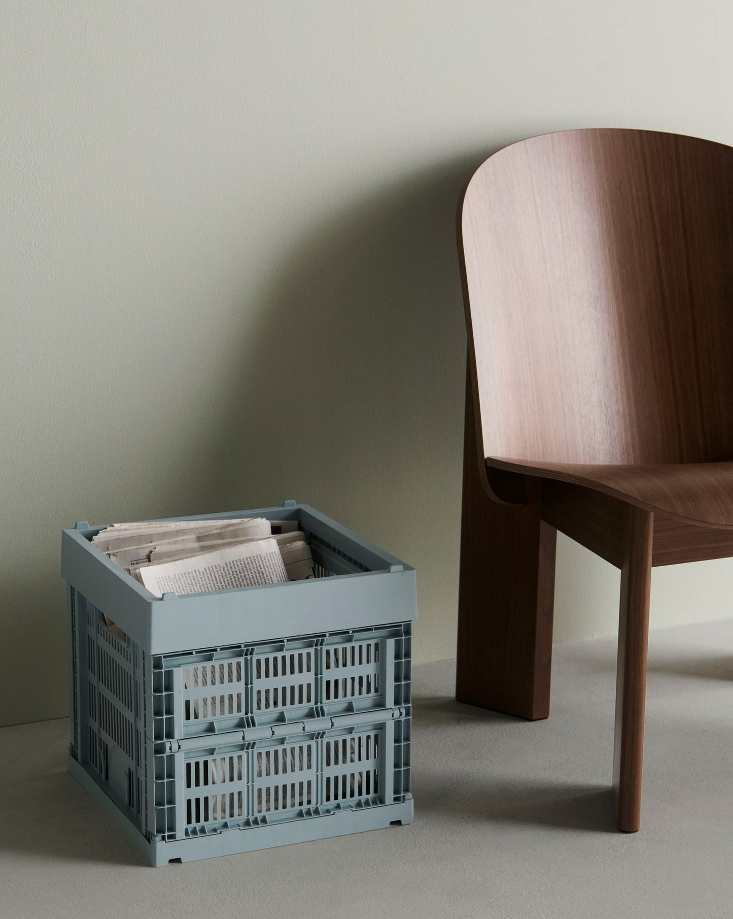 Colour Crate, Cube, recycled plastic, dusty blue