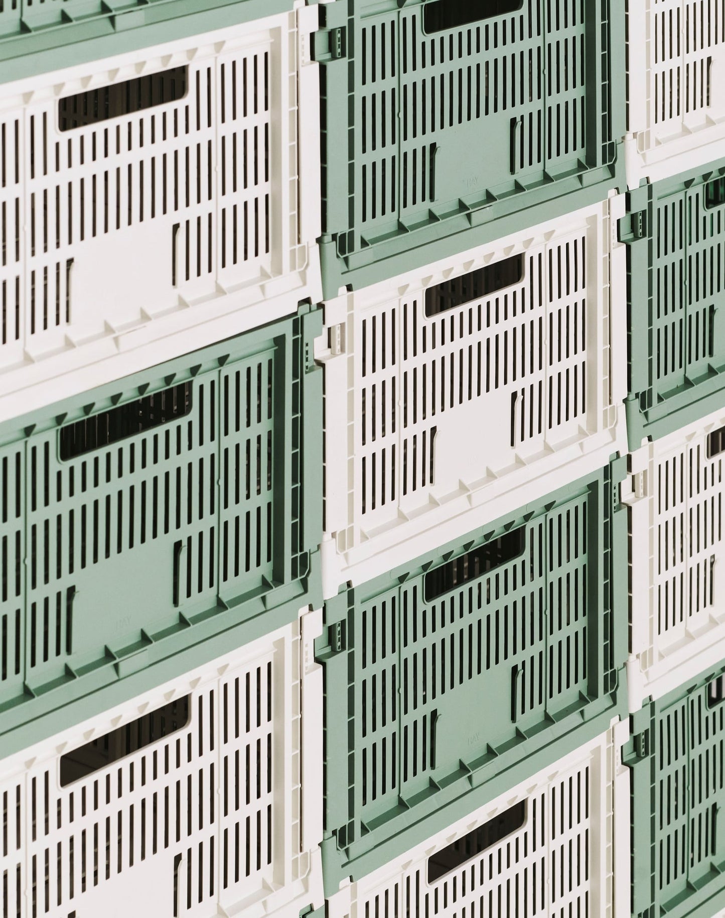 Colour Crate, XL, recycled plastic, sage green