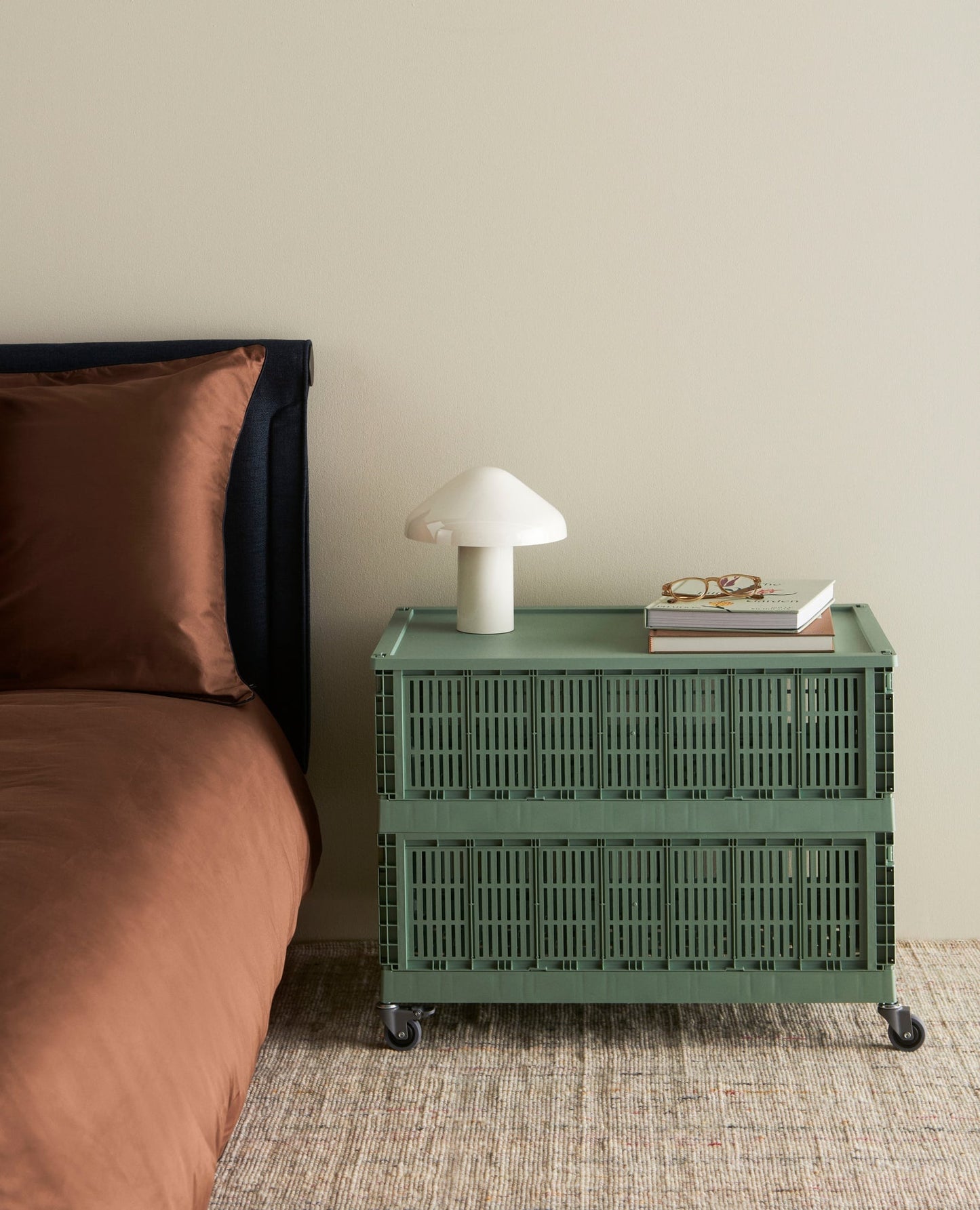Colour Crate, XL, recycled plastic, sage green