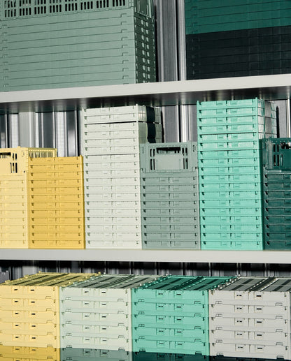 Colour Crate, S, recycled plastic, sage green