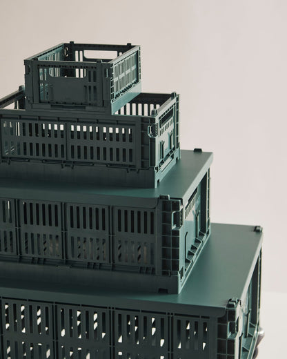 Colour Crate Mini, recycled plastic, 2 pcs, dark green