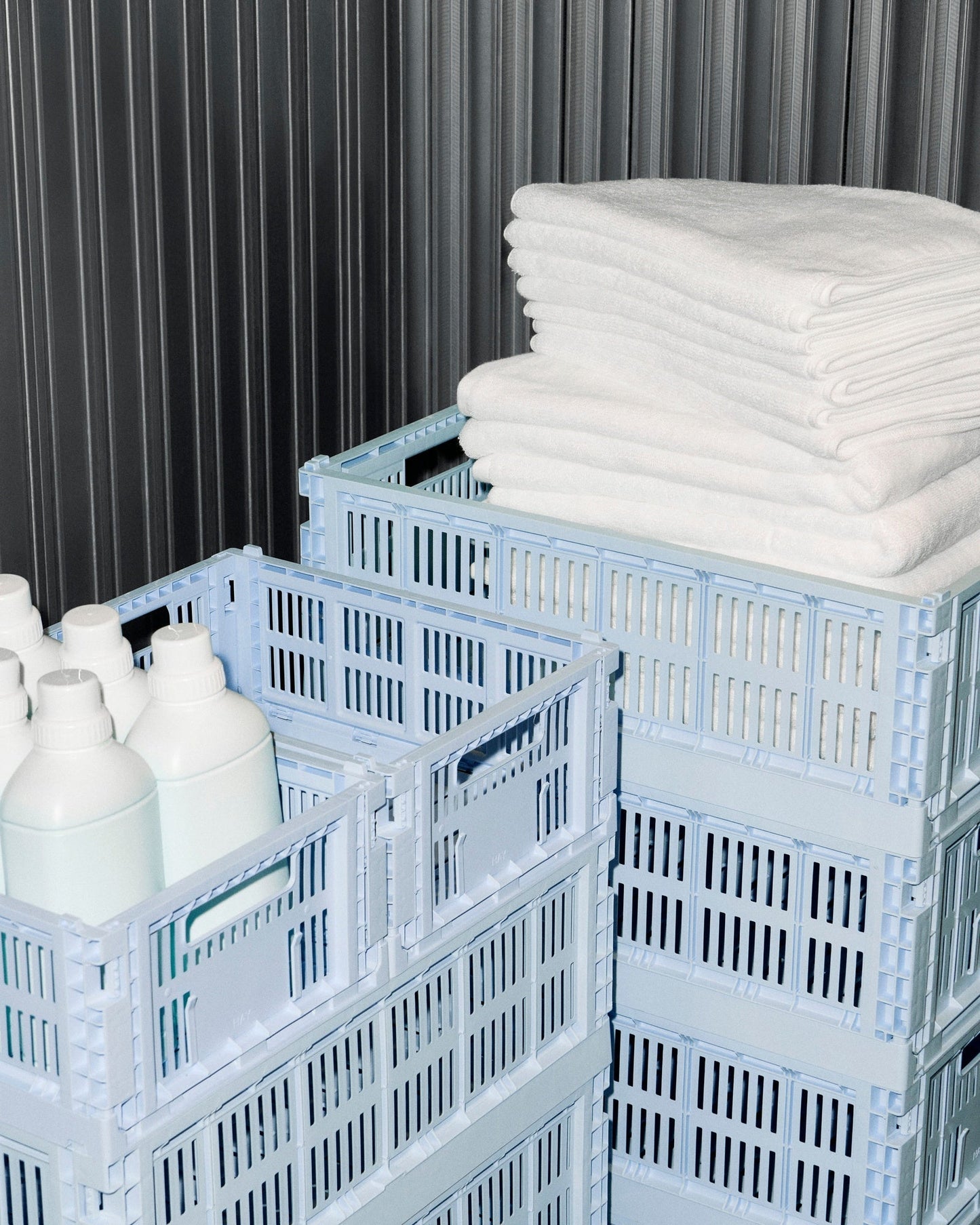 Colour Crate, M, recycled plastic, soft blue