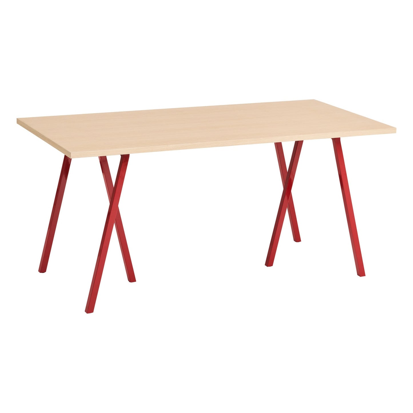 Loop Stand table, 160 cm, maroon red - lacquered oak