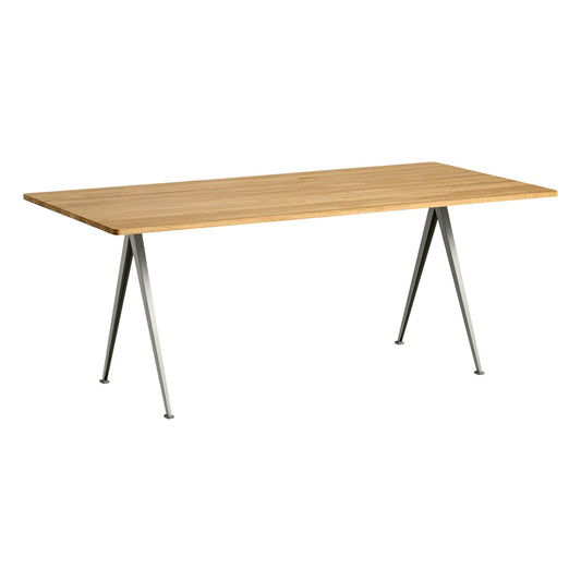 Pyramid 02 table, 190 x 85 cm, beige - lacquered solid oak