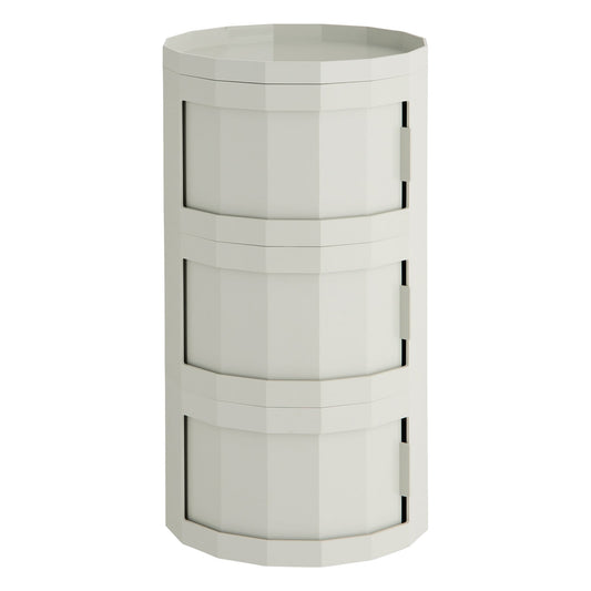 Facet cabinet 30, incl. feet and castors, three doors, misty grey