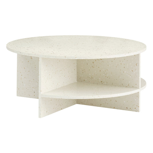 Halves coffee table, off-white terrazzo