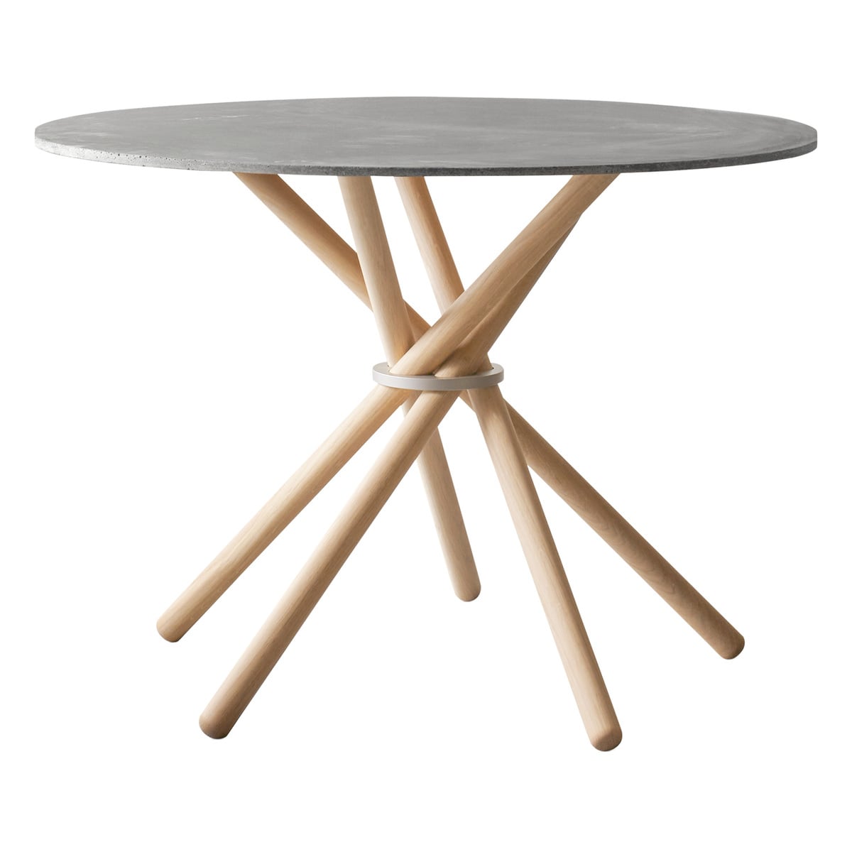 Hector dining table, 105 cm, light concrete - light oak