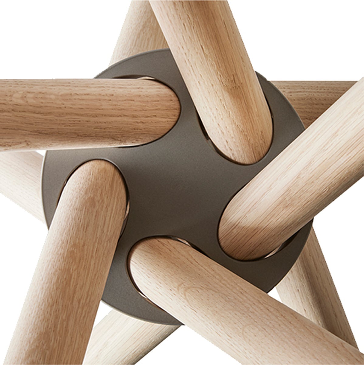 Hector dining table, 105 cm, light concrete - light oak