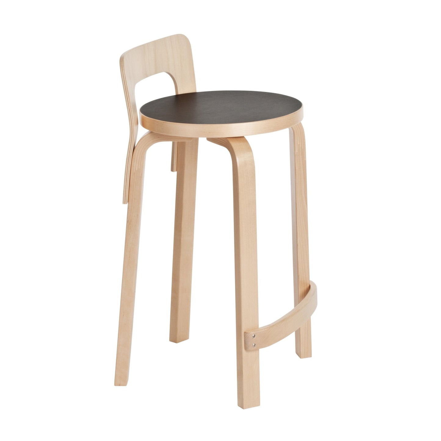 Artek High Chair K65 — birch/black linoleum