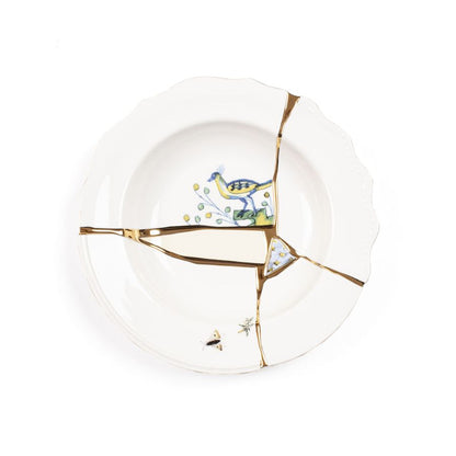 Porcelain and gold plated Soup plate Kintsugi by Seletti #No.1