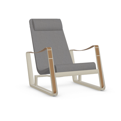 Cite Lounge Chair (Prouve Blanc Colombe (Ecru) powder-coated (smooth)) by Vitra