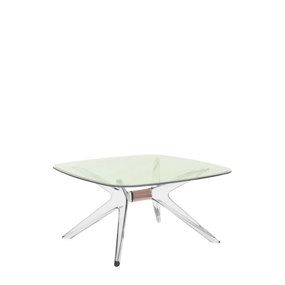 Blast Square Coffee Table by Kartell #GREEN / CRYSTAL BRONZE DETAIL