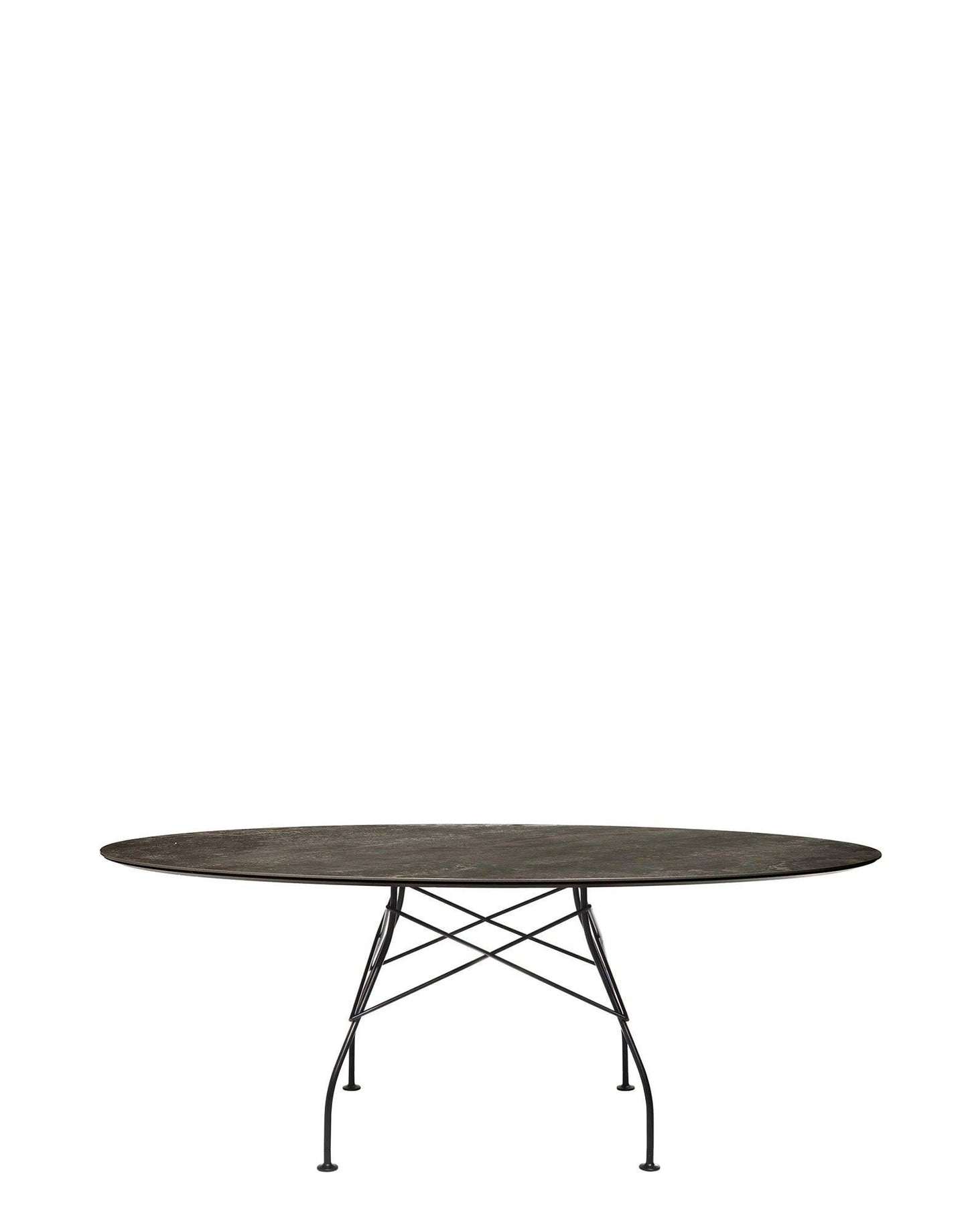 Glossy Marble Oval Table.