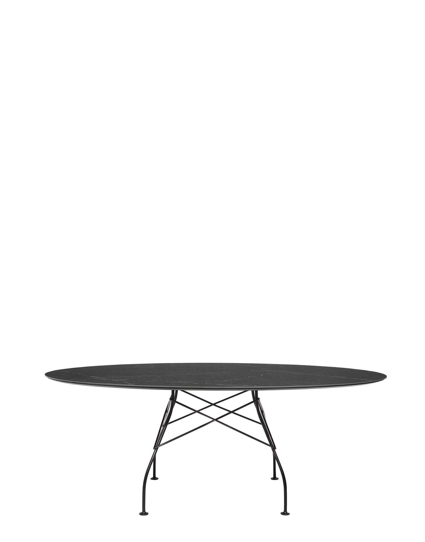 Glossy Marble Oval Table.