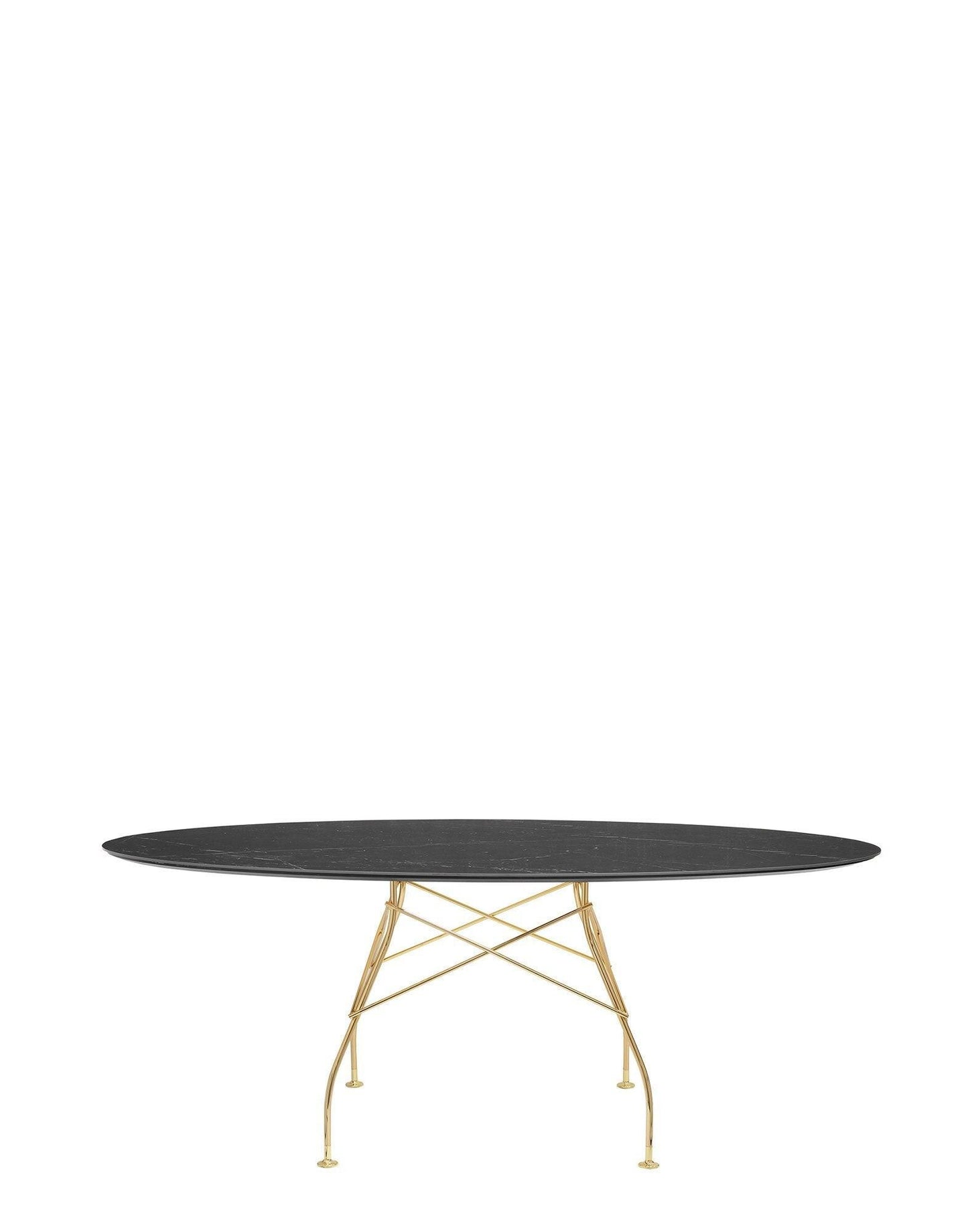 Glossy Marble Oval Table.