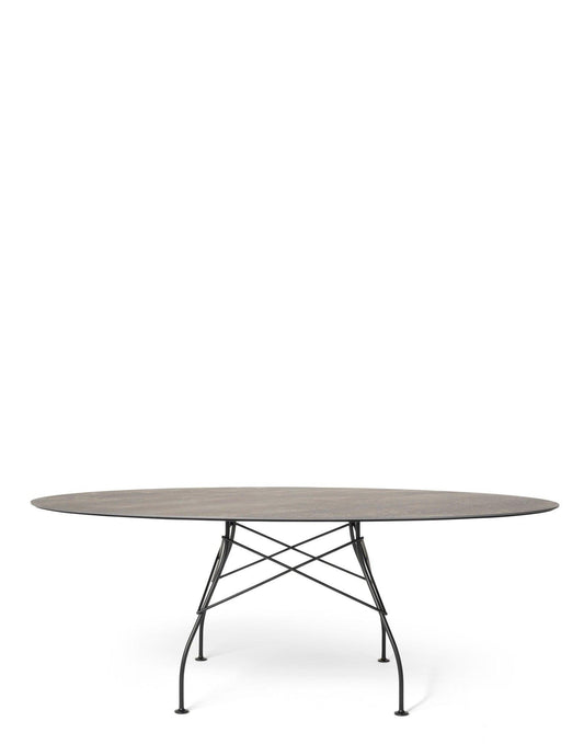 Glossy Outdoor Oval Table.