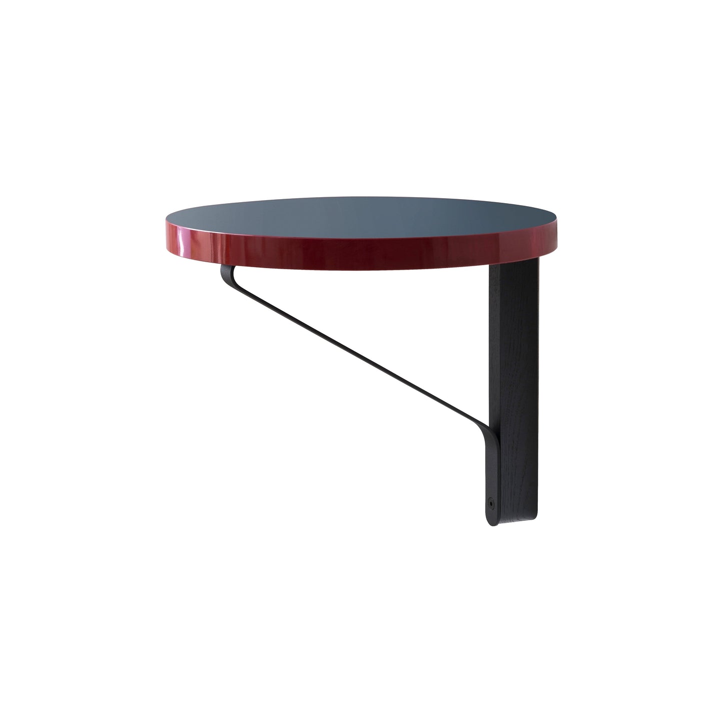 Artek Kaari Wall Shelf REB 007 — black stained/blue linoleum/red edge
