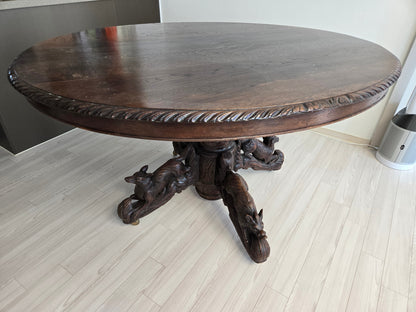 [Domestic Stock] (Vintage) French Oak Hunt Table