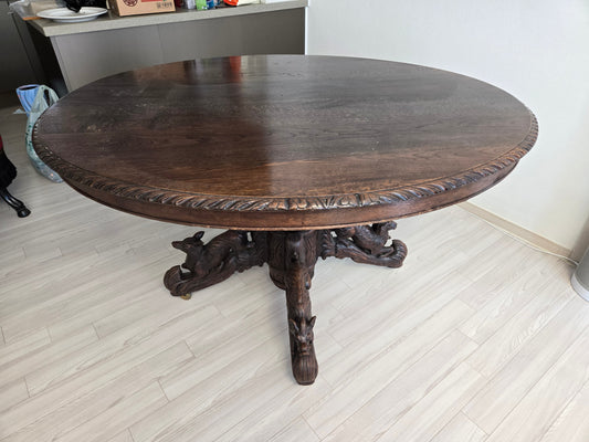 [Domestic Stock] (Vintage) French Oak Hunt Table