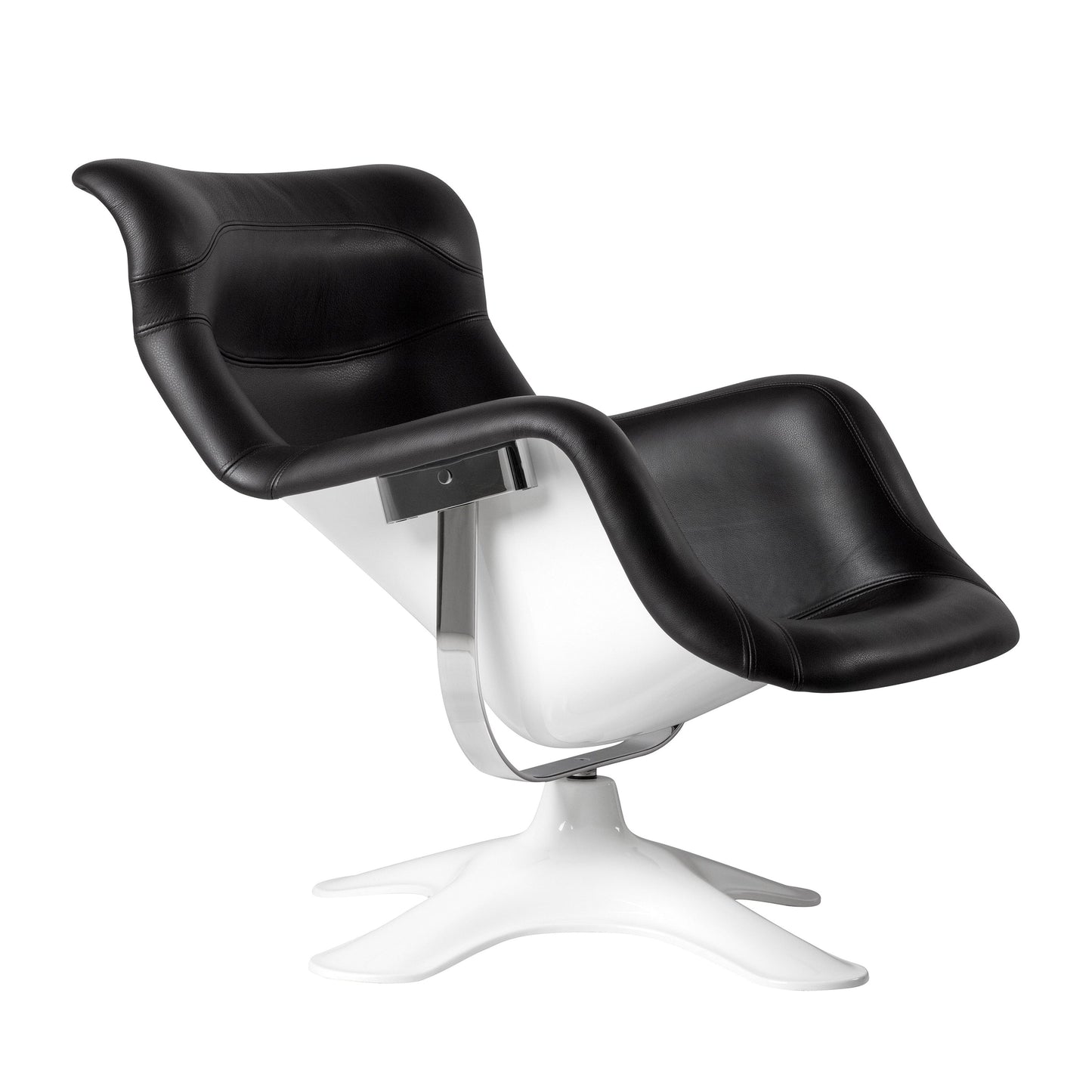 Artek Karuselli Lounge Chair — white/black leather
