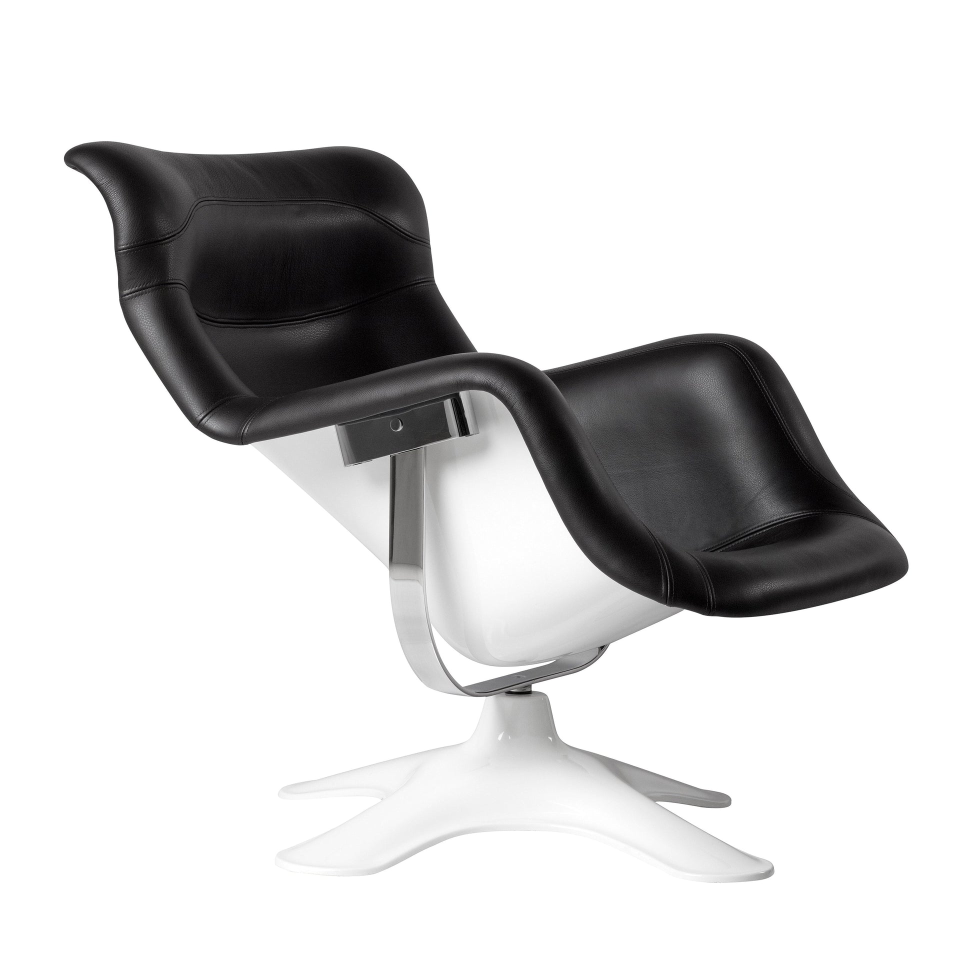 Artek Karuselli Lounge Chair — white/black leather