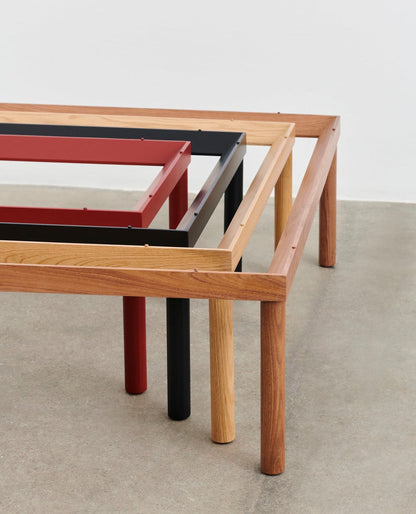 Kofi table 60 x 60 cm, lacquered oak - clear glass