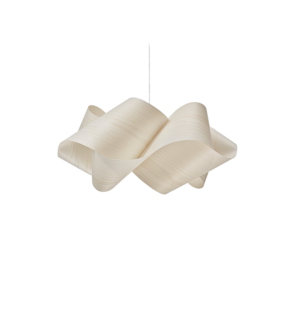 SWIRL - Handmade wood veneer pendant lamp.