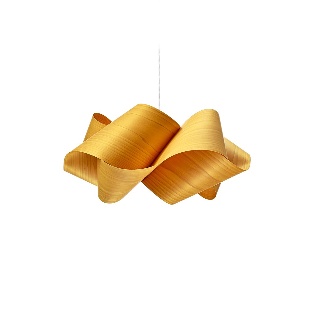 SWIRL - Handmade wood veneer pendant lamp.