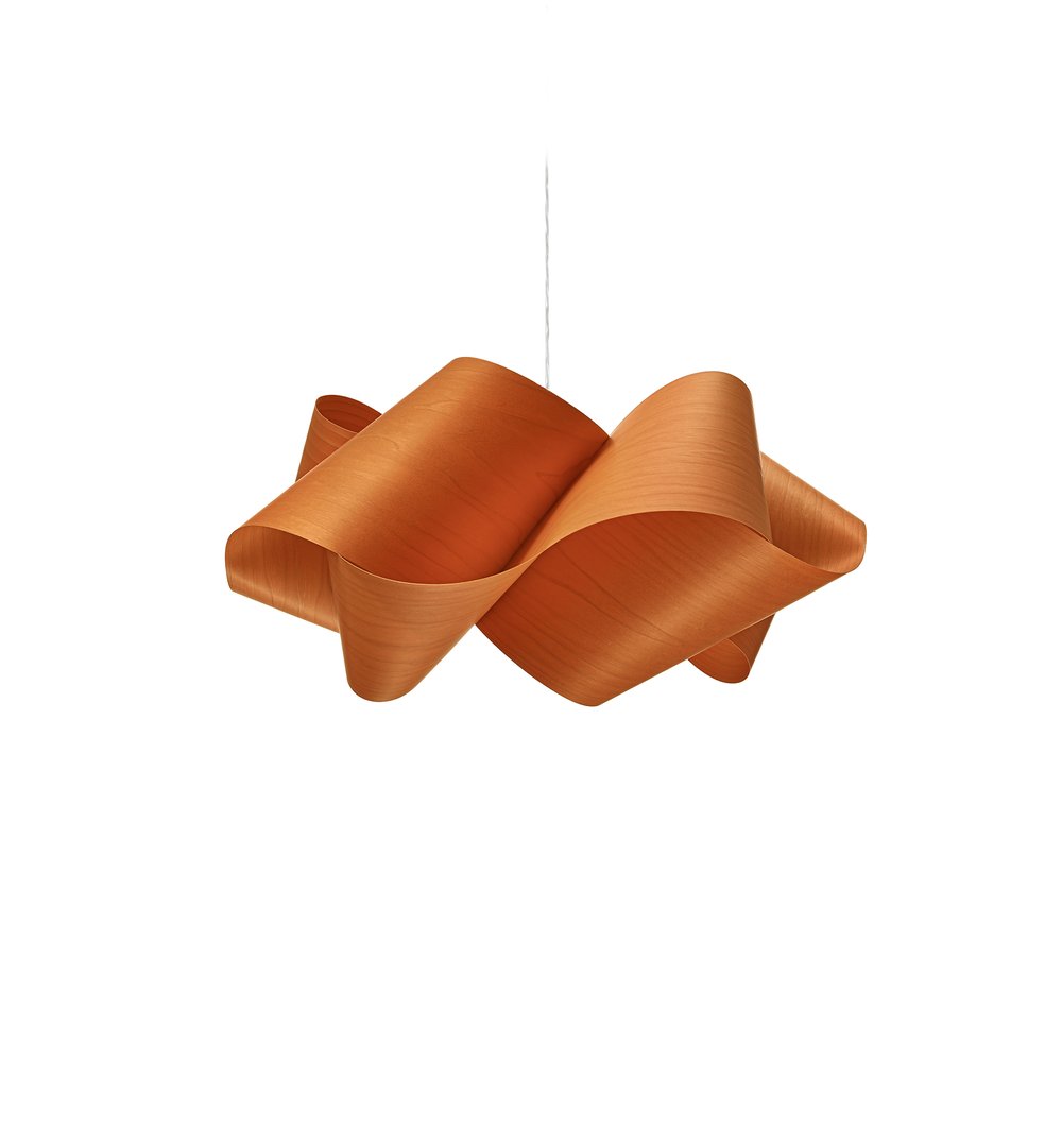 SWIRL - Handmade wood veneer pendant lamp.