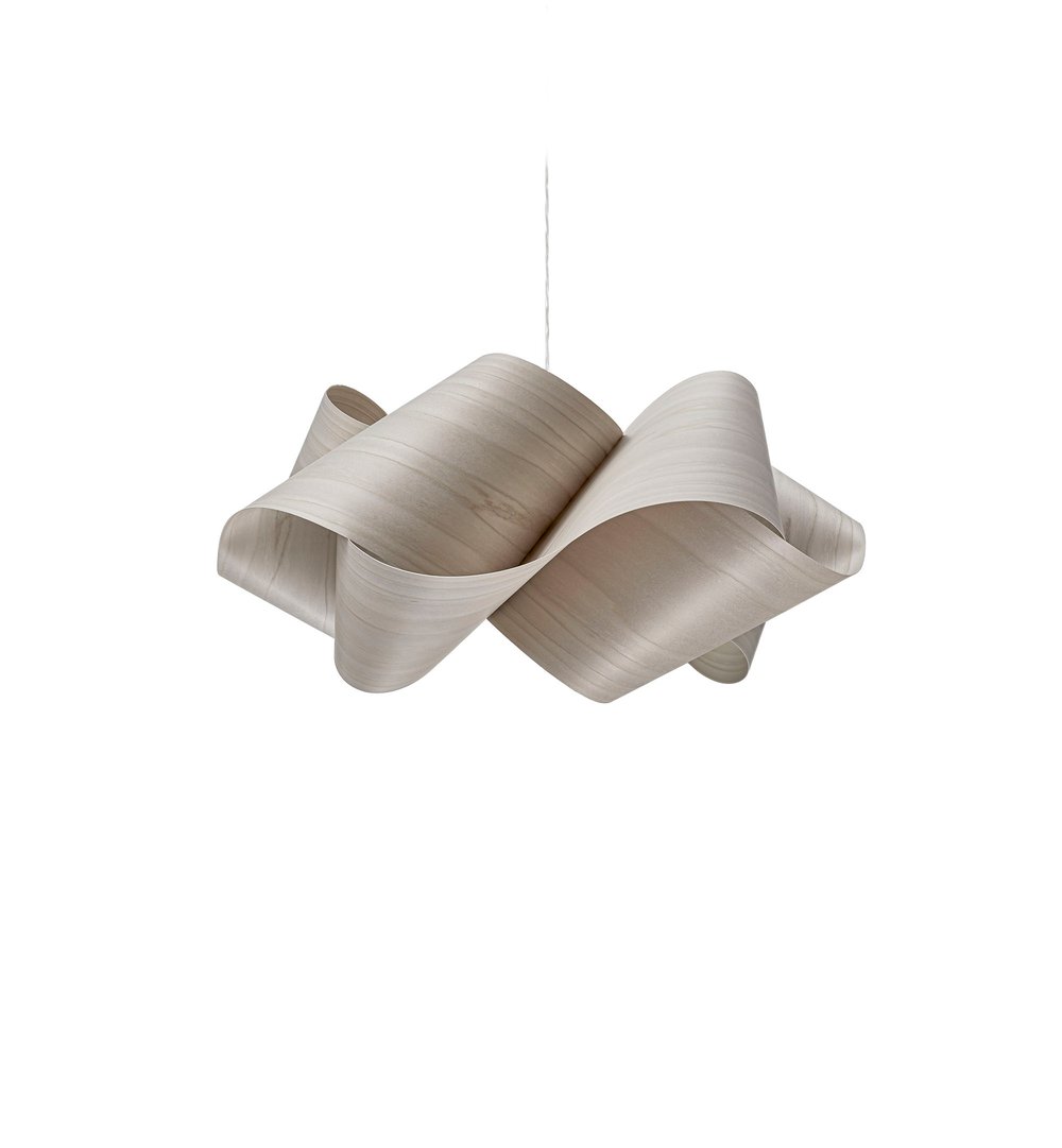 SWIRL - Handmade wood veneer pendant lamp.